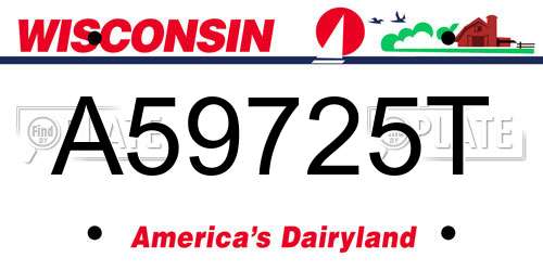 A59725T Wisconsin License Plate