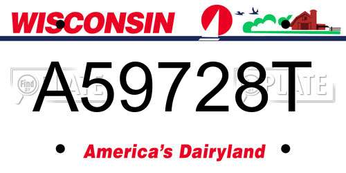 A59728T Wisconsin License Plate