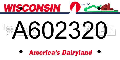 A602320 Wisconsin License Plate
