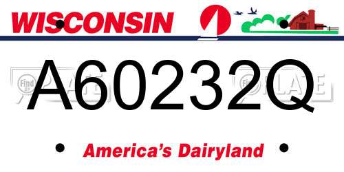 A60232Q Wisconsin License Plate