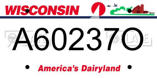 A60237O Wisconsin License Plate