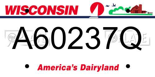 A60237Q Wisconsin License Plate