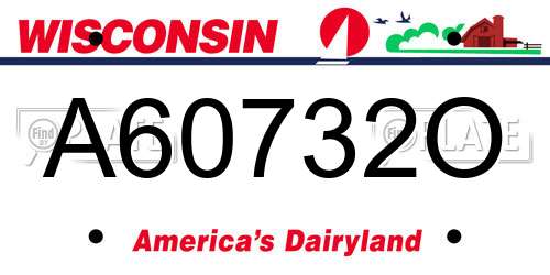 A60732O Wisconsin License Plate