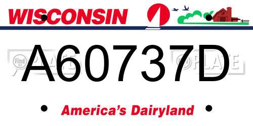 A60737D Wisconsin License Plate