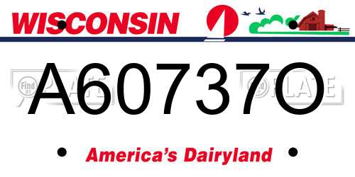 A60737O Wisconsin License Plate