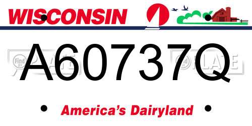 A60737Q Wisconsin License Plate