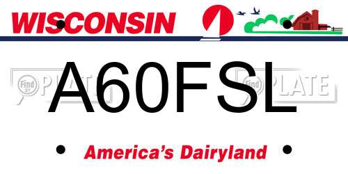 A60FSL Wisconsin License Plate