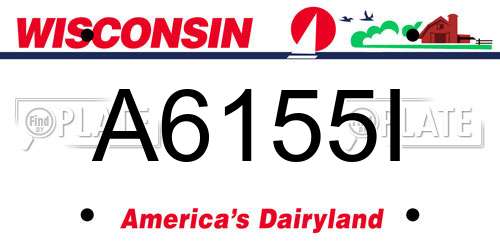 A6155I Wisconsin License Plate