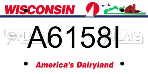 A6158I Wisconsin License Plate
