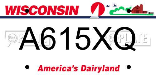 A615XQ Wisconsin License Plate