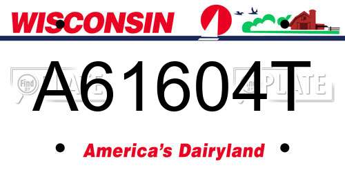 A61604T Wisconsin License Plate