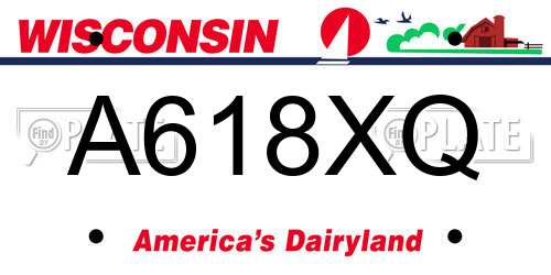 A618XQ Wisconsin License Plate
