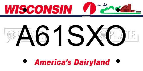 A61SXO Wisconsin License Plate