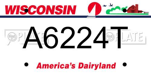A6224T Wisconsin License Plate