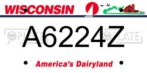 A6224Z Wisconsin License Plate