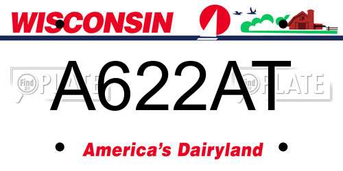 A622AT Wisconsin License Plate
