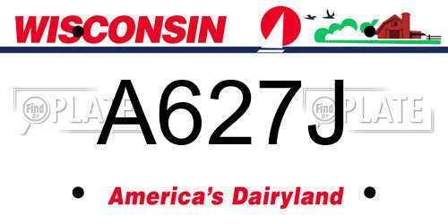A627J Wisconsin License Plate