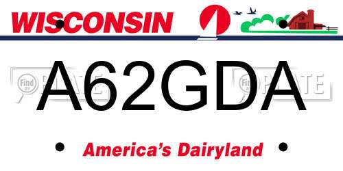 A62GDA Wisconsin License Plate