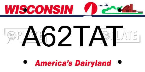 A62TAT Wisconsin License Plate
