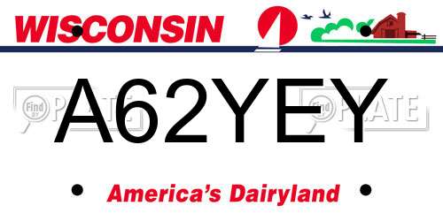 A62YEY Wisconsin License Plate