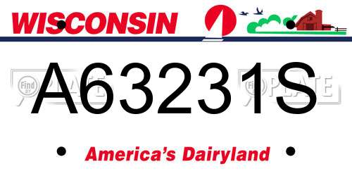 A63231S Wisconsin License Plate