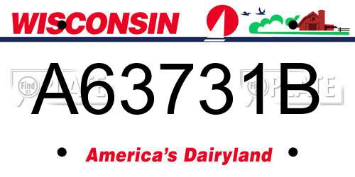 A63731B Wisconsin License Plate