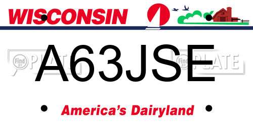 A63JSE Wisconsin License Plate