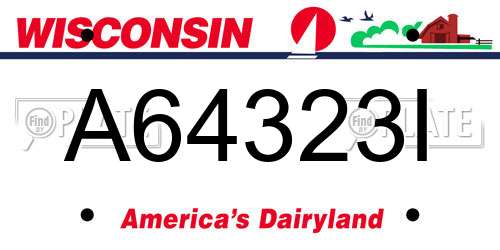 A64323I Wisconsin License Plate