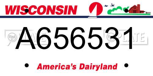 A656531 Wisconsin License Plate