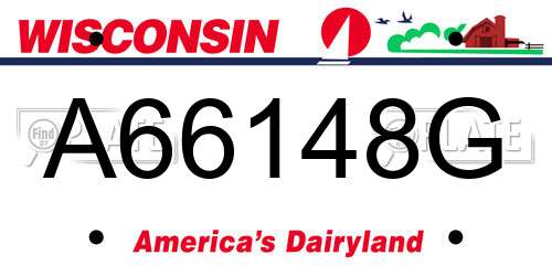 A66148G Wisconsin License Plate