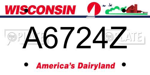 A6724Z Wisconsin License Plate