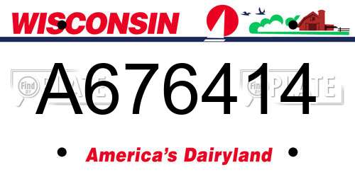 A676414 Wisconsin License Plate