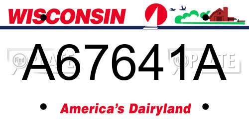 A67641A Wisconsin License Plate