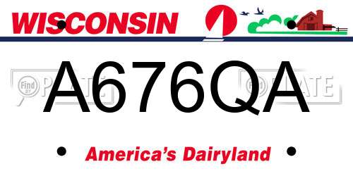 A676QA Wisconsin License Plate