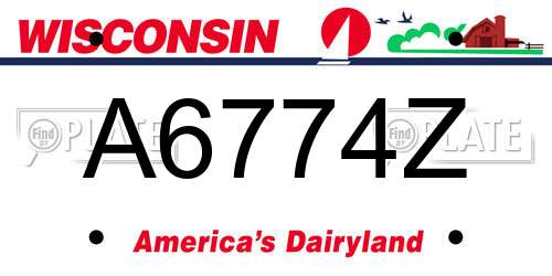 A6774Z Wisconsin License Plate