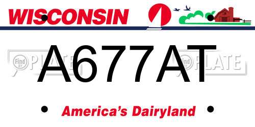 A677AT Wisconsin License Plate