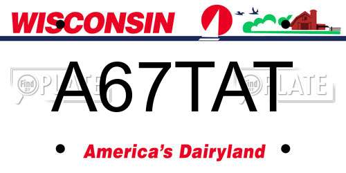 A67TAT Wisconsin License Plate