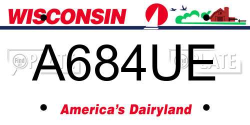 A684UE Wisconsin License Plate