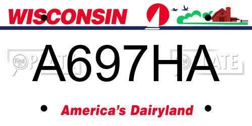 A697HA Wisconsin License Plate