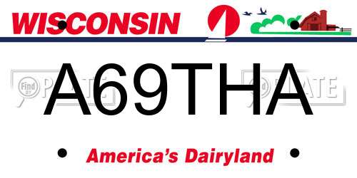 A69THA Wisconsin License Plate
