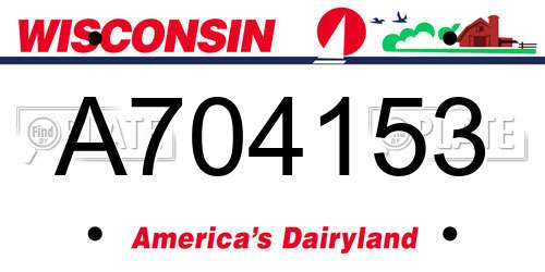A704153 Wisconsin License Plate