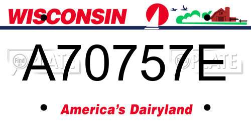 A70757E Wisconsin License Plate