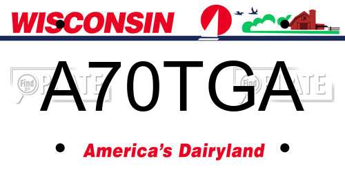 A70TGA Wisconsin License Plate