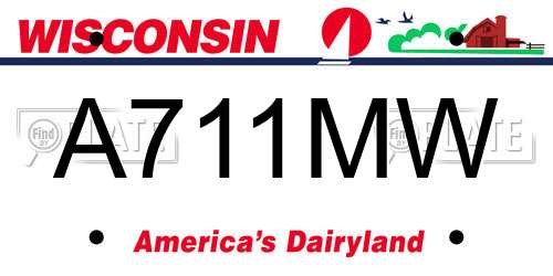 A711MW Wisconsin License Plate