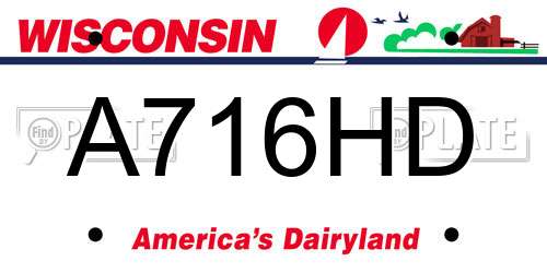 A716HD Wisconsin License Plate