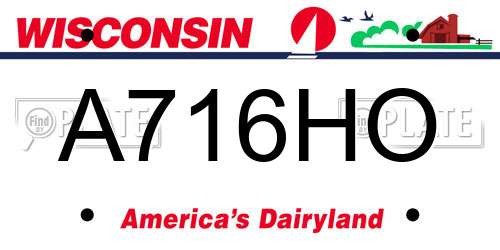 A716HO Wisconsin License Plate