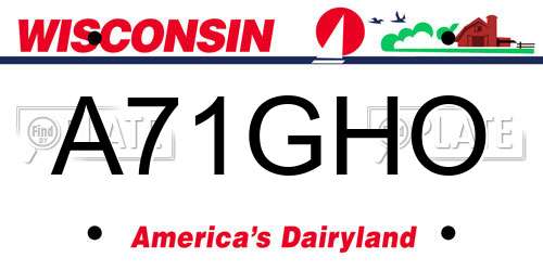 A71GHO Wisconsin License Plate