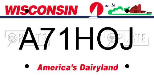 A71HOJ Wisconsin License Plate
