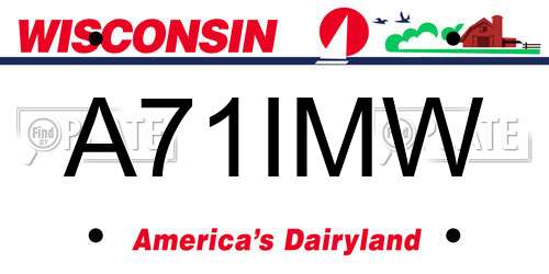 A71IMW Wisconsin License Plate