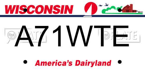 A71WTE Wisconsin License Plate